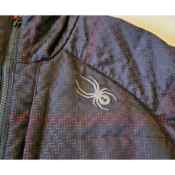 Spyder Men's Large Black/Red Full Zip Hooded Soft Shell Jacket - Picture 5 of 16